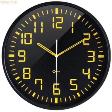 Orium Wanduhr 30cm 11023 schwarz / gelb Orium Wanduhr 30cm 11023 schwarz / gelb von Orium