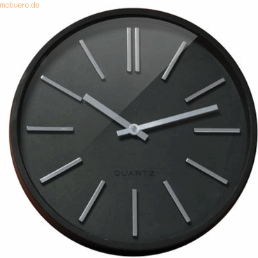 Orium Wanduhr Goma lautlos 35cm 11045 schwarz von Orium