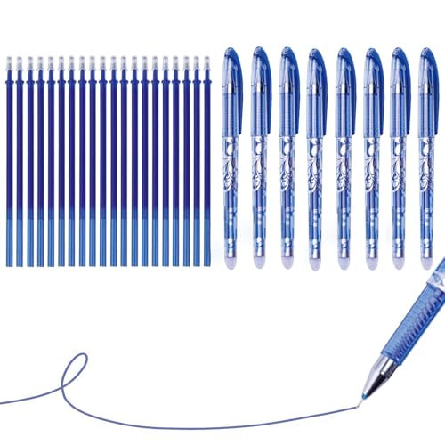 8 Stück Radierbare Gelschreiber Set, und 20 Stück Minen, 0,5 mm Kawaii Gel Stift, Blau Tinte, Entfernen der Tinte ohne das Blatt abzunutzen für Kinder und Erwachsene, Skizzieren, Zeichnen 8 Stück Radierbare Gelschreiber Set, und 20 Stück Minen, 0,5 mm Kawaii Gel Stift, Blau Tinte, Entfernen der Tinte ohne das Blatt abzunutzen für Kinder und Erwachsene, Skizzieren, Zeichnen von Ormromra