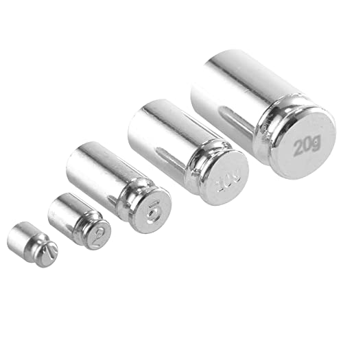 Orolotay Gewicht Set 1G 2G 5g 10g 20g Chrome Plating Kalibrierung Gramm Gewichtsstein Gewichtssatz fuer Digital Waage Silber von Orolotay