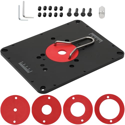 Präzisions-Aluminium-Frästisch-Einsatzplatte, kompatibel mit verschiedenen Oberfräsen-Modellen, mit vorgebohrten Vorlagen, ideal für Heimwerker und professionelle Holzarbeiter von Orsong