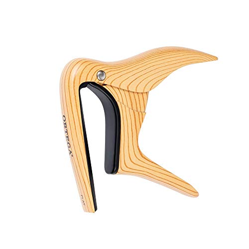 Ortega Guitars Kapodaster Musikinstrument Zubehör - Flach - Für Gitarre - Aluminium- Legierung, Hellbraun (OCAPO-MAD) von Ortega Guitars