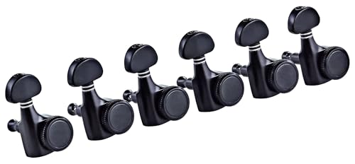ORTEGA Locking Gitarrenmechaniken-Set, 6 in line, glänzend schwarz (OTMLOCK6L-GB) von Ortega Guitars