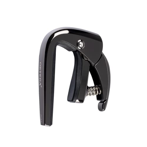Ortega Guitars Kapodaster Musikinstrument Zubehör - Flach - Für Gitarre - Zink-Legierung, Schwarz (TNCAPO-BCR) von Ortega Guitars
