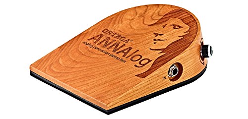 Ortega Guitars Analoge Stomp Box – Bass Effektpedal für Gitarristen, Singer, Songwriter – Analoges Percussion Sample – Fußpedal aus Kirschholz, Natur (ANNAlog) von Ortega Guitars