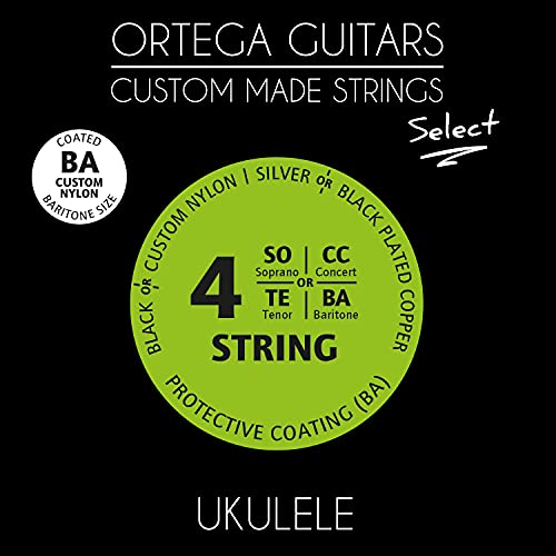 Ortega Guitars Custom Made Strings - Select - Bariton Ukulele - Clear Nylon (UKS-BA) von Ortega Guitars