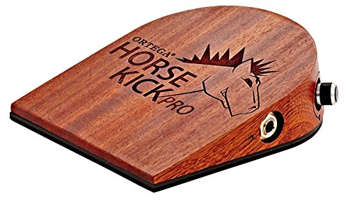 Ortega Guitars Digital Stomp Box – Effektpedal für Gitarristen, Singer, Songwriter – Digitale Percussion Samples – Fußpedal aus Sapele Holz, Natur (HORSEKICKPRO) von Ortega Guitars