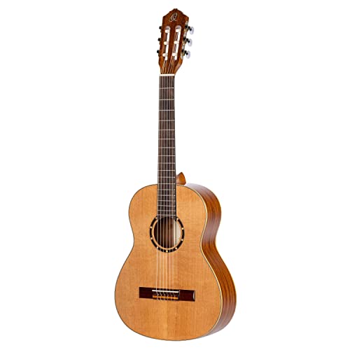 Ortega Guitars Family Series Konzertgitarre – ¾ Gitarre für Kinder – Zeder und Mahagoni mit Hochglanz Finish, Natur – Inklusive Gigbag (R122G-3/4) von Ortega Guitars