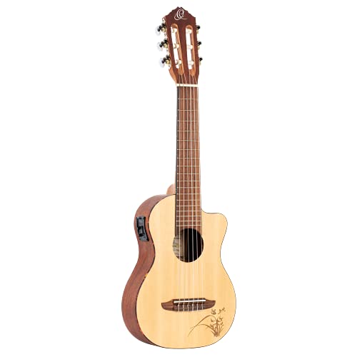 Ortega Guitars Reise Gitarre Elektro-Akustisch – Mini Travel Series – Fichte, Mahagoni, Natur (RGL5CE) von Ortega Guitars