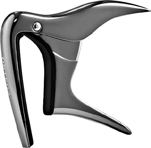 Ortega Guitars Kapodaster Musikinstrument Zubehör - Flach - Für Ukulele, Banjo - Aluminium-Legeriung, Schwarz, Verchromt (OCAPOUKE-BCR) von Ortega Guitars