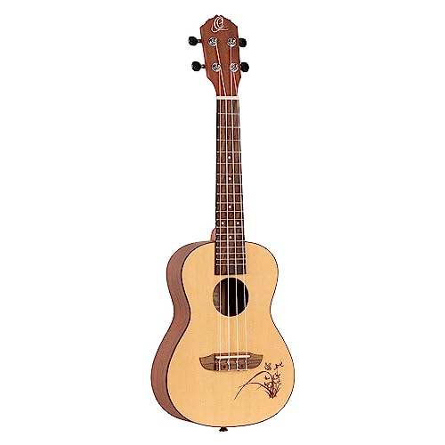 Ortega Guitars Konzert Ukulele - Bonfire Series - Fichtendecke mit lasergaviertem Motiv (RU5) von Ortega Guitars