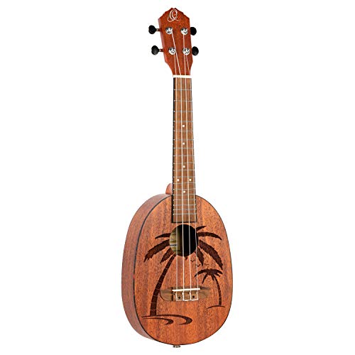 Ortega Guitars Konzert Ukulele - Bonfire Series - Pineapple style - Sapeledecke mit lasergaviertem Motiv (RUPA5MM) von Ortega Guitars