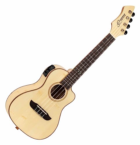 Ortega Guitars Konzert Ukulele Elektro-Akustisch – Horizon Series – Inklusive Gigbag – Bambus, Natur (RUBO-CE) von Ortega Guitars