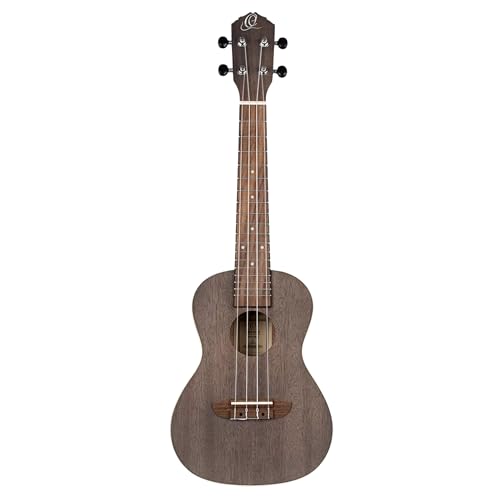Ortega Guitars Konzert Ukulele Linkshänder – Akustisch – Earth Series – Okoume, Schwarz (RUCOAL-L) von Ortega Guitars