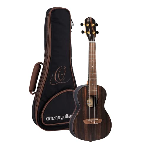 Ortega Guitars Konzert Ukulele Akustisch – Timber Series – Inklusive Gigbag – Ebenholz, Natur (RUEB-CC) von Ortega Guitars