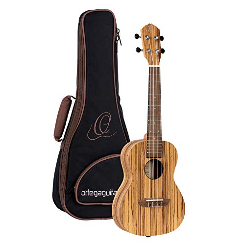 Ortega Guitars Konzert Ukulele akustisch - Timber Series - inklusive Deluxe Gigbag - Zebrano/ Mahagoni (RFU11Z) von Ortega Guitars