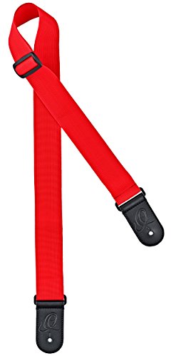 Ortega Guitars Gitarrengurt Länge Verstellbar - Akustik Gitarre / Bass, E-Gitarre, E-Bass - Nylon Straps Series - Nylon, Rot (ONS50STD-RD) von Ortega Guitars