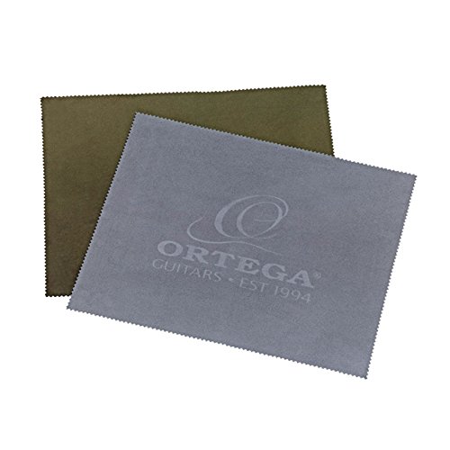 Ortega Guitars Polish Cloth Pack - 2-teiliges Poliertuch Set - 29,21 cm x 24,13 cm - Mikrofaser, Grün und Hellgrau (OPC-GR/LG) von Ortega Guitars