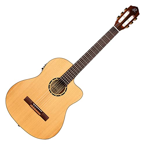 Ortega Guitars Konzert Gitarre Elektro-Akustisch – 4/4 – Family Series Pro – Inklusive Gig Bag – Massive Kanadische Rotzeder, Mahagoni, Natur (RCE131) von Ortega Guitars