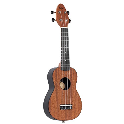 Ortega Guitars Sopran Ukulele Linkshänder – Akustisch – Keiki K2 Series – Inklusive Zubehör – Mahagoni, ABS, Natur (K2-MAH-L) von Ortega Guitars