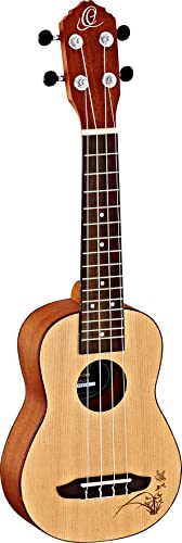 Ortega Guitars Soprano Ukulele - Bonfire Series - Fichtendecke mit lasergaviertem Motiv (RU5-SO) von Ortega Guitars