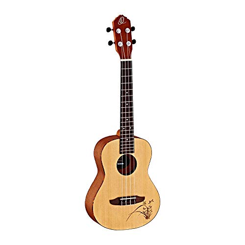 Ortega Guitars Tenor Ukulele akustisch - Bonfire Series - Fichtendecke mit lasergaviertem Motiv (RU5-TE) von Ortega Guitars