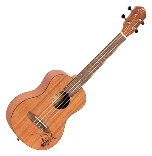 Ortega Guitars Tenor Ukulele akustisch - Bonfire Series - Sapeledecke mit lasergaviertem Motiv (RU5MM-TE) von Ortega Guitars