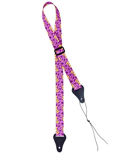 Ortega Guitars Ukulele Gurt verstellbar - Nylon Straps Series - purple flower (OUS-PUFL) von Ortega Guitars