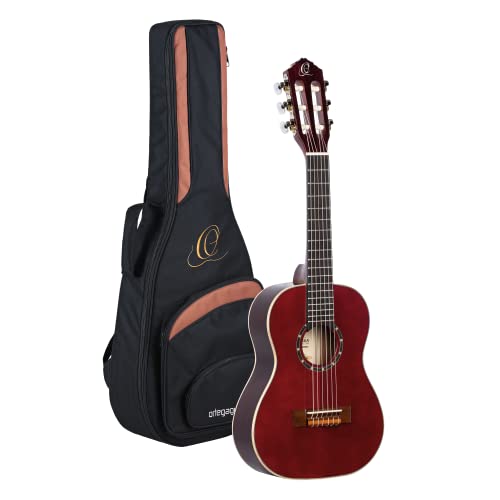 Ortega Guitars rote Konzertgitarre 1/4-Größe - Family Series - inklusive Gigbag - Mahagoni / Fichtendecke (R121-1/4WR) von Ortega Guitars