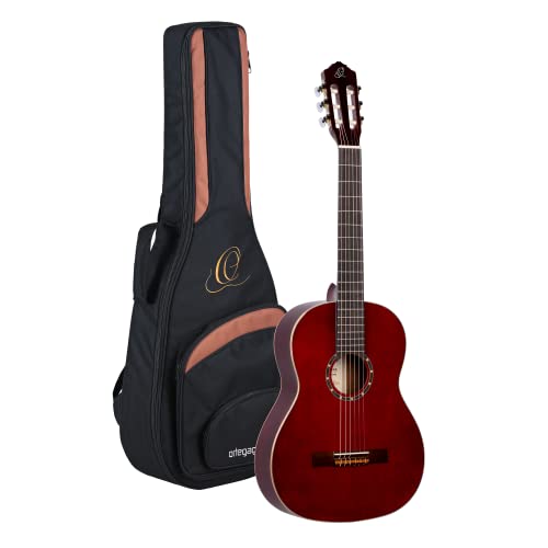 Ortega Guitars rote Konzertgitarre 4/4-Größe - Family Series - inklusive Gigbag - Mahagoni / Fichtendecke (R121WR) von Ortega Guitars