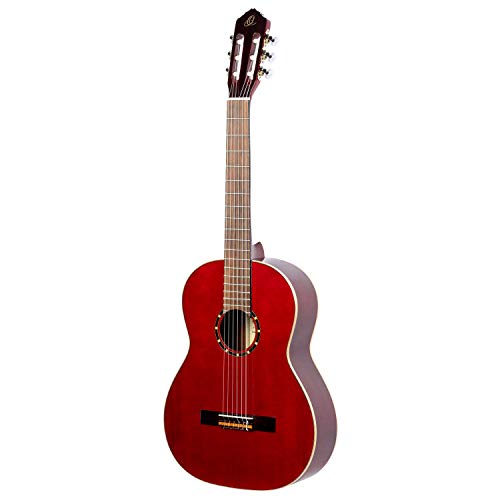 Ortega Guitars rote Konzertgitarre 4/4-Größe - Linkshänder - Family Series - inklusive Gigbag - Mahagoni / Fichtendecke (R121LWR) von Ortega Guitars