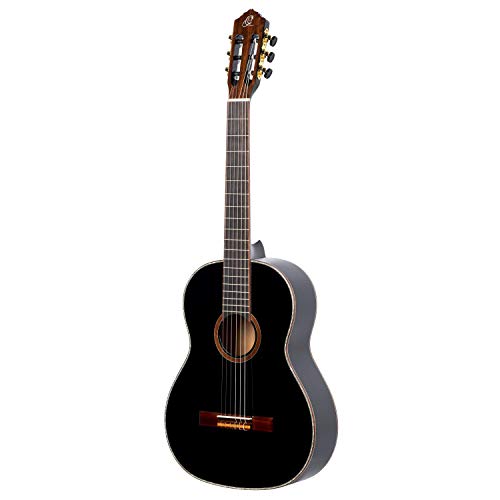 Ortega Guitars schwarze Konzertgitarre 4/4-Größe - Linkshänder - Family Series - inklusive Gigbag - Mahagoni / Fichtendecke (R221BK-L) von Ortega Guitars