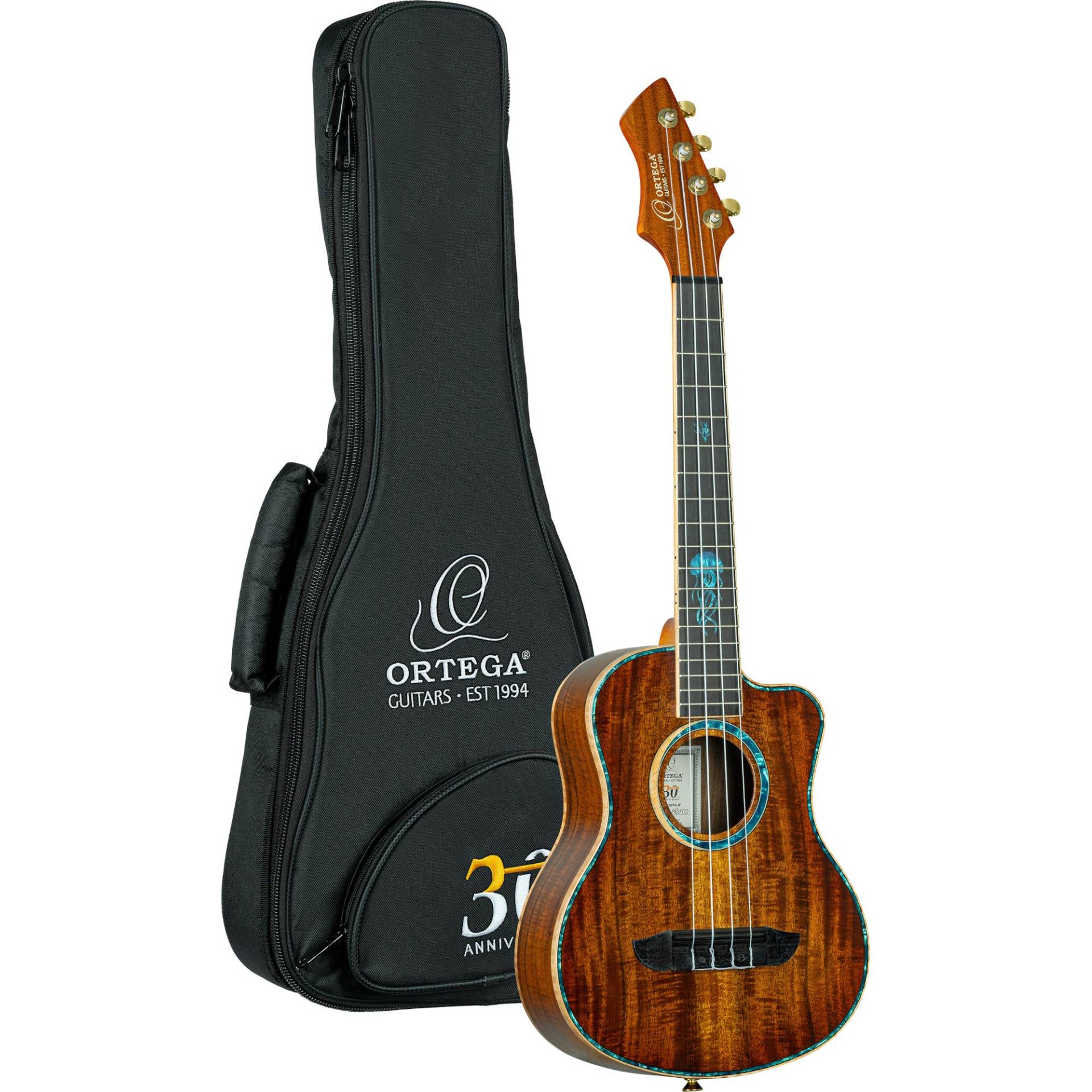 Ortega 30th Anniversary Series RUHZ30TH-JF Electro-Acoustic Tenor Ukulele with Gig Bag von Ortega