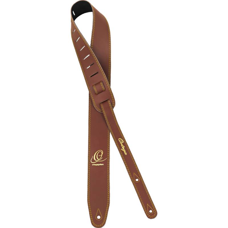Ortega OSL2-85BR Brown Leather Guitar Strap von Ortega