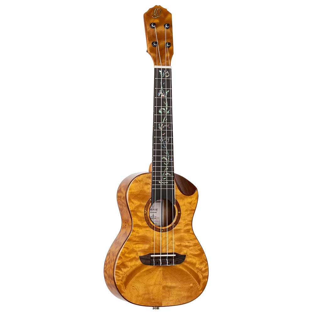 Ortega RUET-QMA Elite Series Concert Size Ukulele Quilted Maple (Electro-Acoustic with Gig Bag) von Ortega