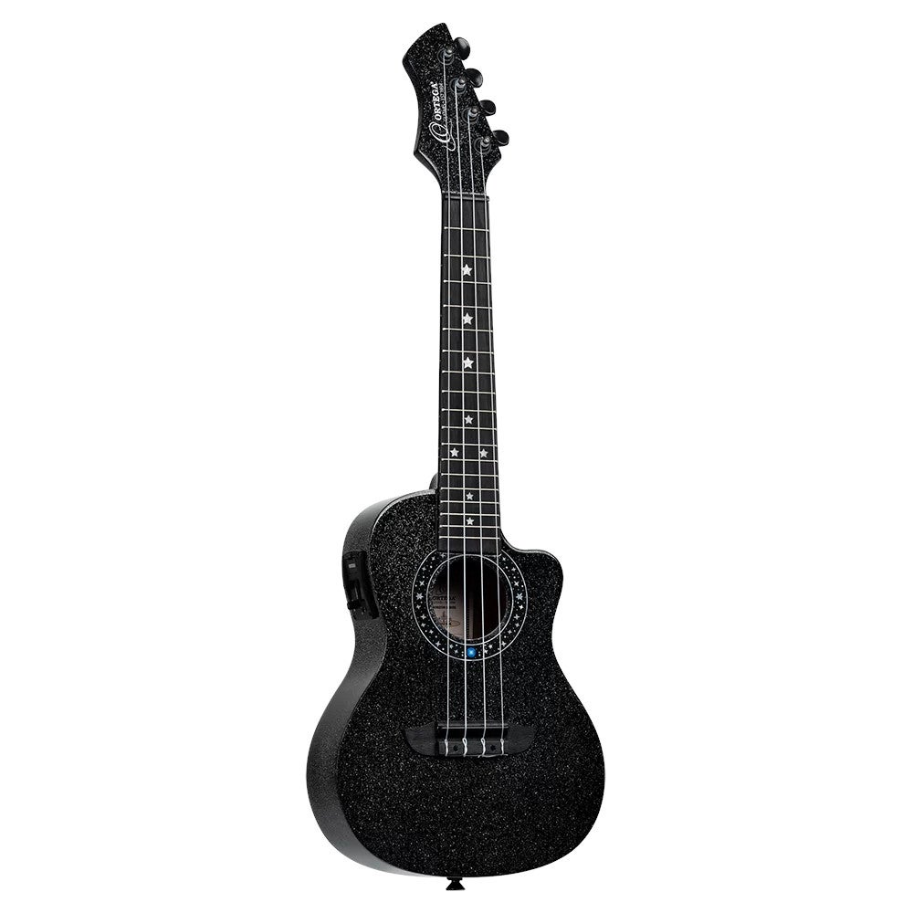 Ortega RUHZ-CE-STAR Horizon Series Concert Ukulele Black Sparkle Electric Acoustic with Gig Bag Ortega RUHZ-CE-STAR Horizon Series Concert Ukulele Black Sparkle Electric Acoustic with Gig Bag von Ortega