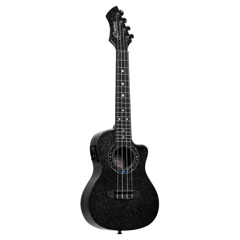 Ortega RUHZ-CE-STAR Horizon Series Concert Ukulele Black Sparkle Electric Acoustic with Gig Bag von Ortega