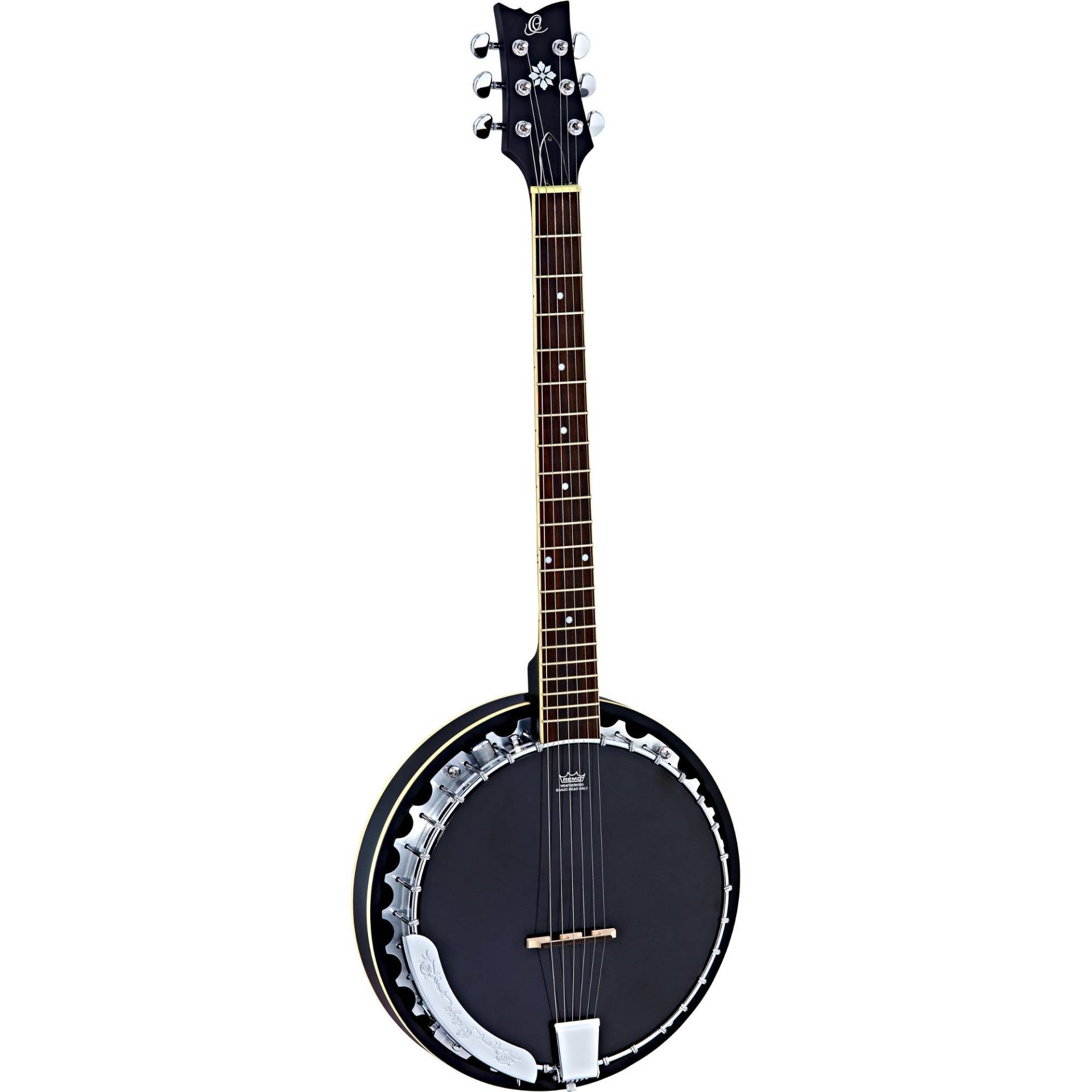 Ortega Raven Series OBJE350/6-SBK 6-String Banjo with Big Bag von Ortega