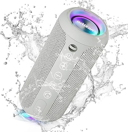 Ortizan Bluetooth Lautsprecher, Bleutooth Box mit LED-Licht, Tragbarer Mini Musikbox mit Freisprechfunktion, IPX7 Wasserschutz und 360° Surround Sound, Kabelloser Outdoor Lautsprecher mit AUX, TF Ortizan Bluetooth Lautsprecher, Bleutooth Box mit LED-Licht, Tragbarer Mini Musikbox mit Freisprechfunktion, IPX7 Wasserschutz und 360° Surround Sound, Kabelloser Outdoor Lautsprecher mit AUX, TF von Ortizan