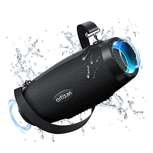 Ortizan Bluetooth Outdoor Lautsprecher Tragbarer Muskibox Bluetooth Box mit LED Licht, Outdoor Lautsprecher mit 80W Sound, IPX7 Wasserschutz, 12H Akku, Extra Bass, Powerbank Funktion, Stereo Pairing Ortizan Bluetooth Outdoor Lautsprecher Tragbarer Muskibox Bluetooth Box mit LED Licht, Outdoor Lautsprecher mit 80W Sound, IPX7 Wasserschutz, 12H Akku, Extra Bass, Powerbank Funktion, Stereo Pairing von Ortizan