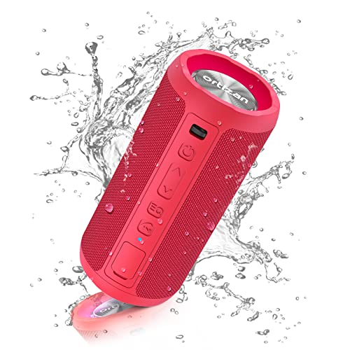 Ortizan Bluetooth Lautsprecher mit Licht, Musikbox Tragbarer Bluetooth Box mit IPX7 wasserdicht, Dualen Bass-Treibern, 30h Akku, Freisprechfunktion für Phone, Draußen von Ortizan