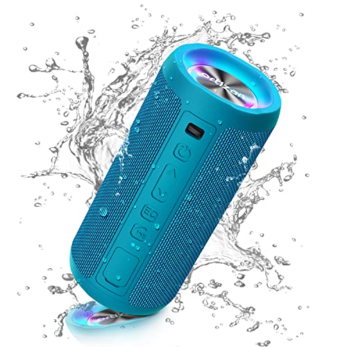 Ortizan Bluetooth Lautsprecher mit Licht, Musikbox Tragbarer Bluetooth Box mit IPX7 wasserdicht, Dualen Bass-Treibern, 30h Akku, Freisprechfunktion für Phone, Draußen von Ortizan