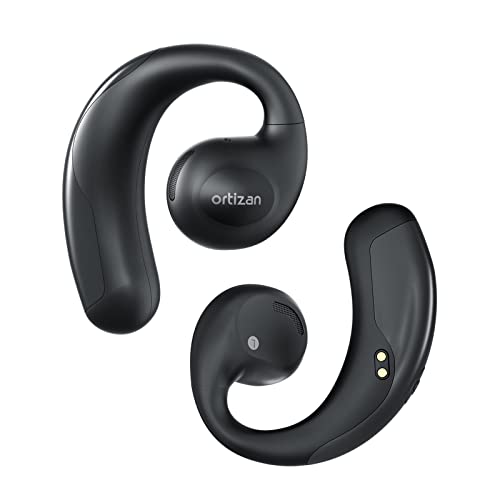 Ortizan Open Ear Kopfhörer, Kabellose Ohrhörer mit Ohrbügeln, Bluetooth 5.3, IP67 Wasserschutz, Luftleitung Kopfhörer mit Dual 16mm Dynamischen Treibern, Outdoor Kopfhörer für Sport, Camping, Wandern von Ortizan