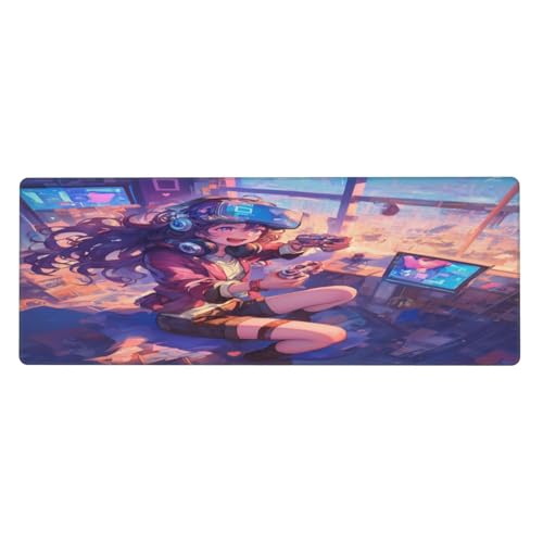 Ortydoxa Großes Mauspad mit Anime-Motiv, 80 x 30 cm, Gaming-Mauspad, wasserdichte Tastatur und Mauspad, glatte Oberfläche, Schreibtischunterlage mit rutschfester Gummiunterseite, für Büro und Zuhause von Ortydoxa