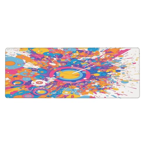 Ortydoxa Großes Mauspad mit blauen, gelben und weißen Pfeilzielen, für 80 x 30 cm, Gaming-Mauspad, wasserdichte Tastatur und Mauspad, glatte Oberfläche, Schreibtischunterlage mit rutschfester von Ortydoxa