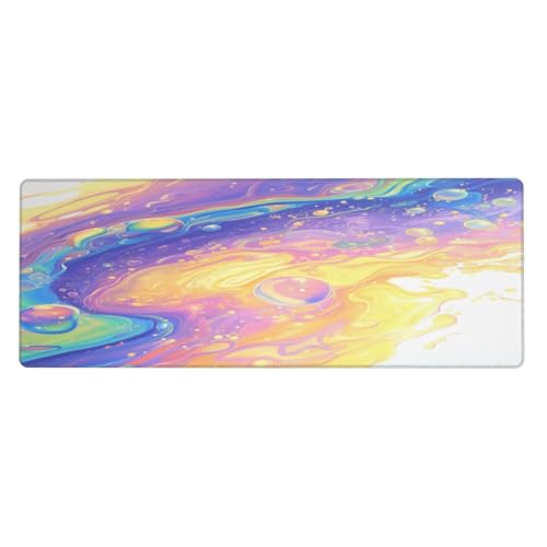 Ortydoxa Großes Mauspad mit sieben Farbwellen für 80 x 30 cm, Gaming-Mauspad, wasserdichte Tastatur und Mauspad, glatte Oberfläche, Schreibtischunterlage mit rutschfester Gummiunterseite, für Büro und von Ortydoxa