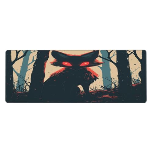 Ortydoxa The Fox's Night Großes Mauspad für 80 x 30 cm Gaming-Mauspad, wasserdichte Tastatur und Mauspad, glatte Oberfläche, Schreibtischunterlage mit rutschfester Gummiunterseite, für Büro und von Ortydoxa