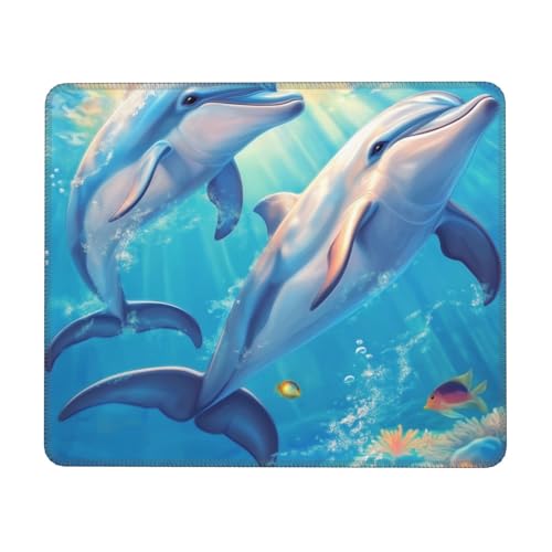 Ortyyydoxa Mauspad mit zwei Delfinen, ultraweiche, glatte Oberfläche und rutschfeste Unterseite, niedliche Schreibtischdekoration für Büro/Gaming/Zuhause, modisches Accessoire für Frauen, Studenten Ortyyydoxa Mauspad mit zwei Delfinen, ultraweiche, glatte Oberfläche und rutschfeste Unterseite, niedliche Schreibtischdekoration für Büro/Gaming/Zuhause, modisches Accessoire für Frauen, Studenten von Ortydoxa