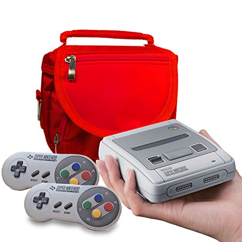 Orzly SNES Mini Tasche, Reise und Aufbewahrungstasche für die Nintendo Classic Mini Super Nintendo - ROT von Orzly