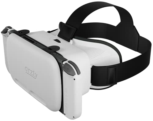 Orzly VR Headset für Nintendo Switch & Switch OLED Konsole mit verstellbaren Linsen für EIN virtuelles Spielerlebnis und für Labo VR - Weiß - Geschenkverpackte Ausgabe von Orzly